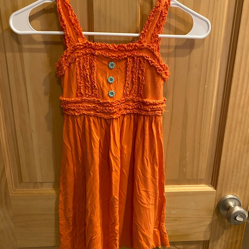 Orange Matilda Jane Dress with Button Accents